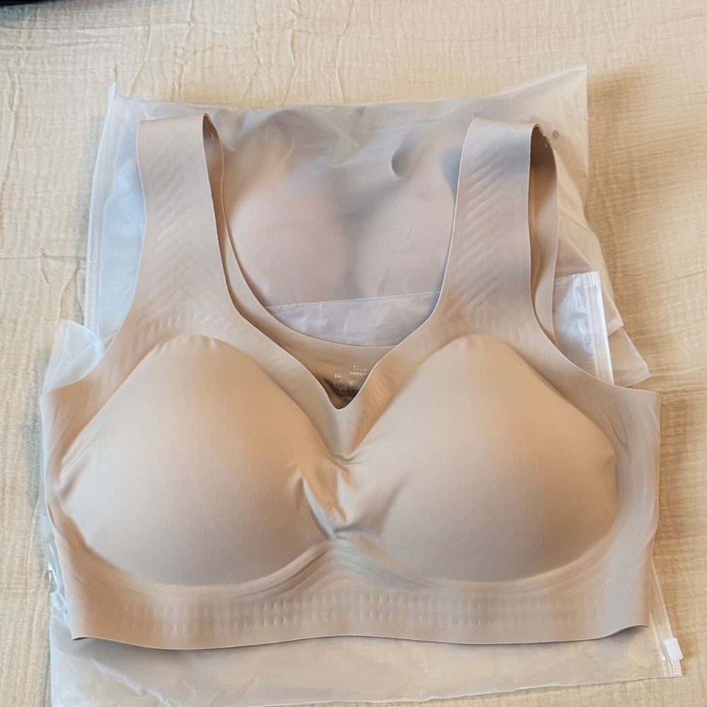 Seamless Beige Women's Bra set of 2